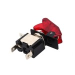Metallic switch for vehicles, ON and OFF, red plastic cover